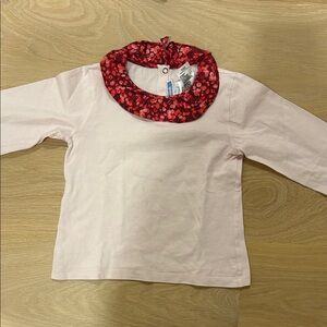 Jacadi Pink Top with Red Floral Accents